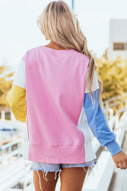 Threaded Pear Harper Side Slits Crewneck Sweatshirt