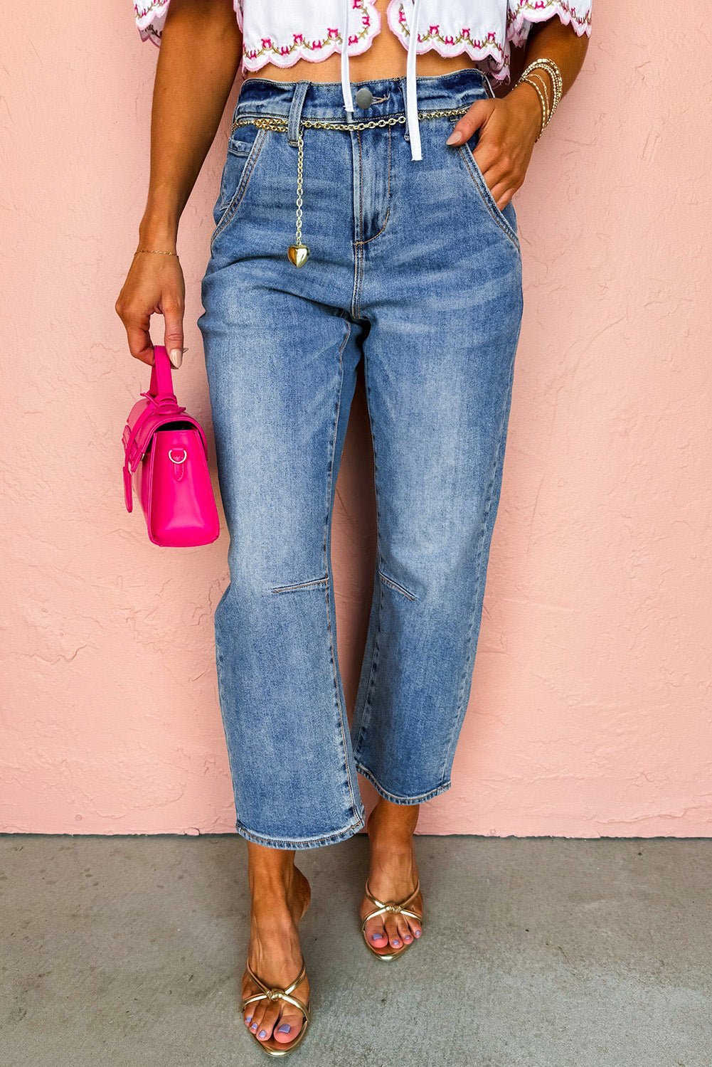 Jungle Green Double Waistband Loose Straight Jeans – Zulily