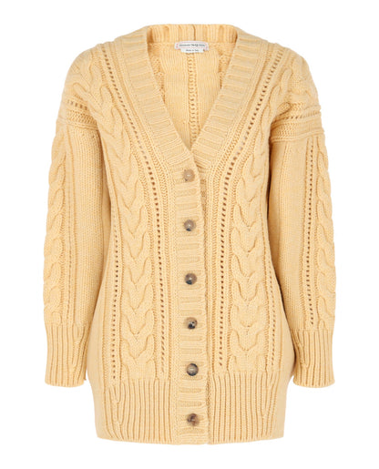 Alexander McQueen Cable Knit Oversized Cardigan