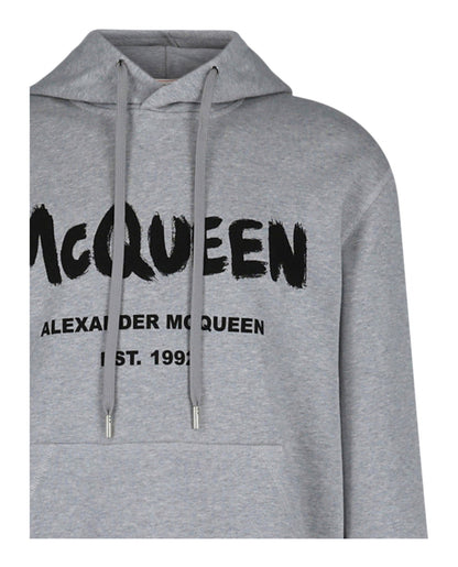 Alexander McQueen Graffiti Logo Hooded Sweatshirt