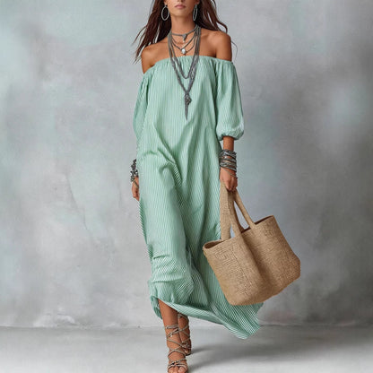 maxi dress for women holiday PRETTYGARDEN Women's Fall Boho Floral Long Sleeve V Neck Fl The Cabana Date Black Maxi Dress sets the tone for warm evenings and easy plans Casual Vacation Solid Color Waist