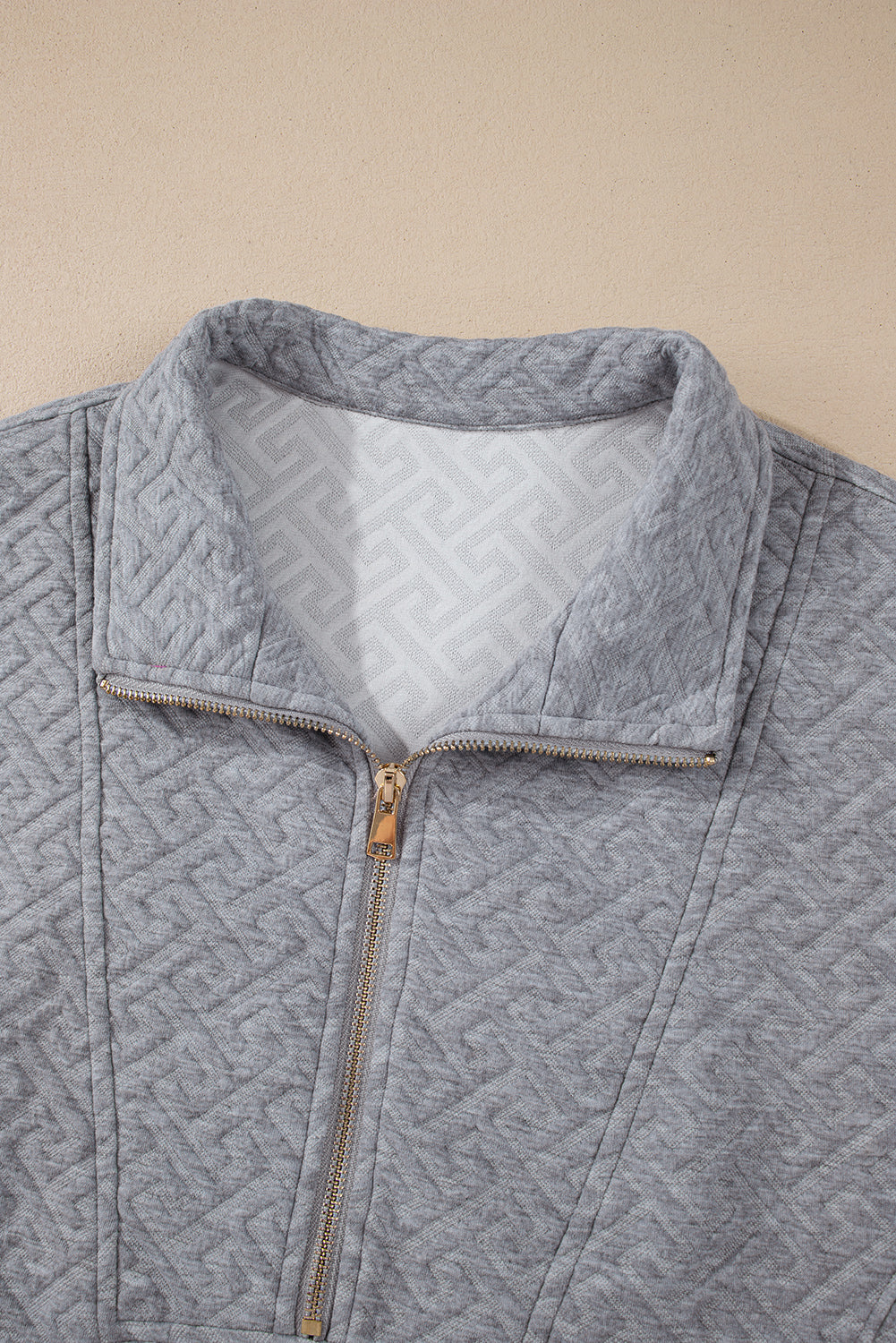 Threaded Pear Saige Half Zipper Collared Sweatshirt