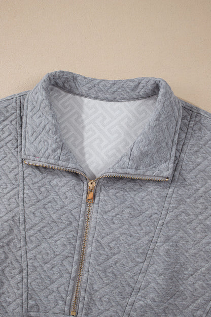 Threaded Pear Saige Half Zipper Collared Sweatshirt