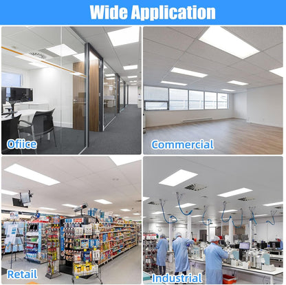 2X4 LED Flat Panel Light, 4 Pack 7800LM 2X4 Flat Panel Ceiling Lighting Fixture, 5000K LED Drop Ceiling Light Fixture, 0-10V Dimmable Recessed Edge-Lit Troffer Light for Office, ETL Listed,110-277V AC