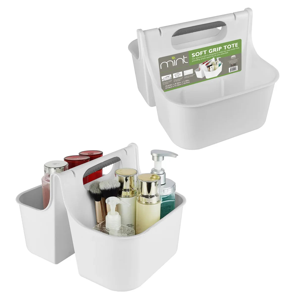 Portable Shower Caddy Bathroom Organizer Basket, Perfect Size for Dorm/College, Plastic Bath Tote, Dries Quickly with Drainage Holes