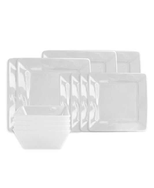 Jay Companies Kingsley White 12-Piece Dinner Set