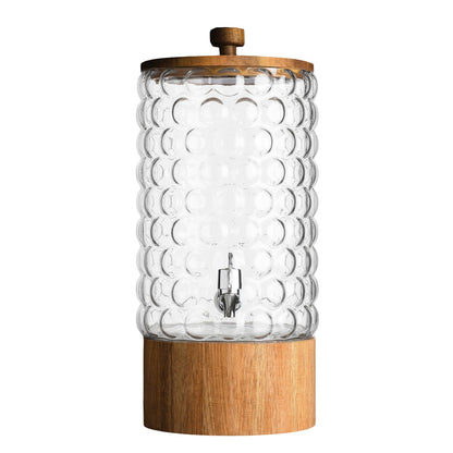Jay Companies Palermo Beverage Dispenser With Wooden Lid & Base 2 Gal