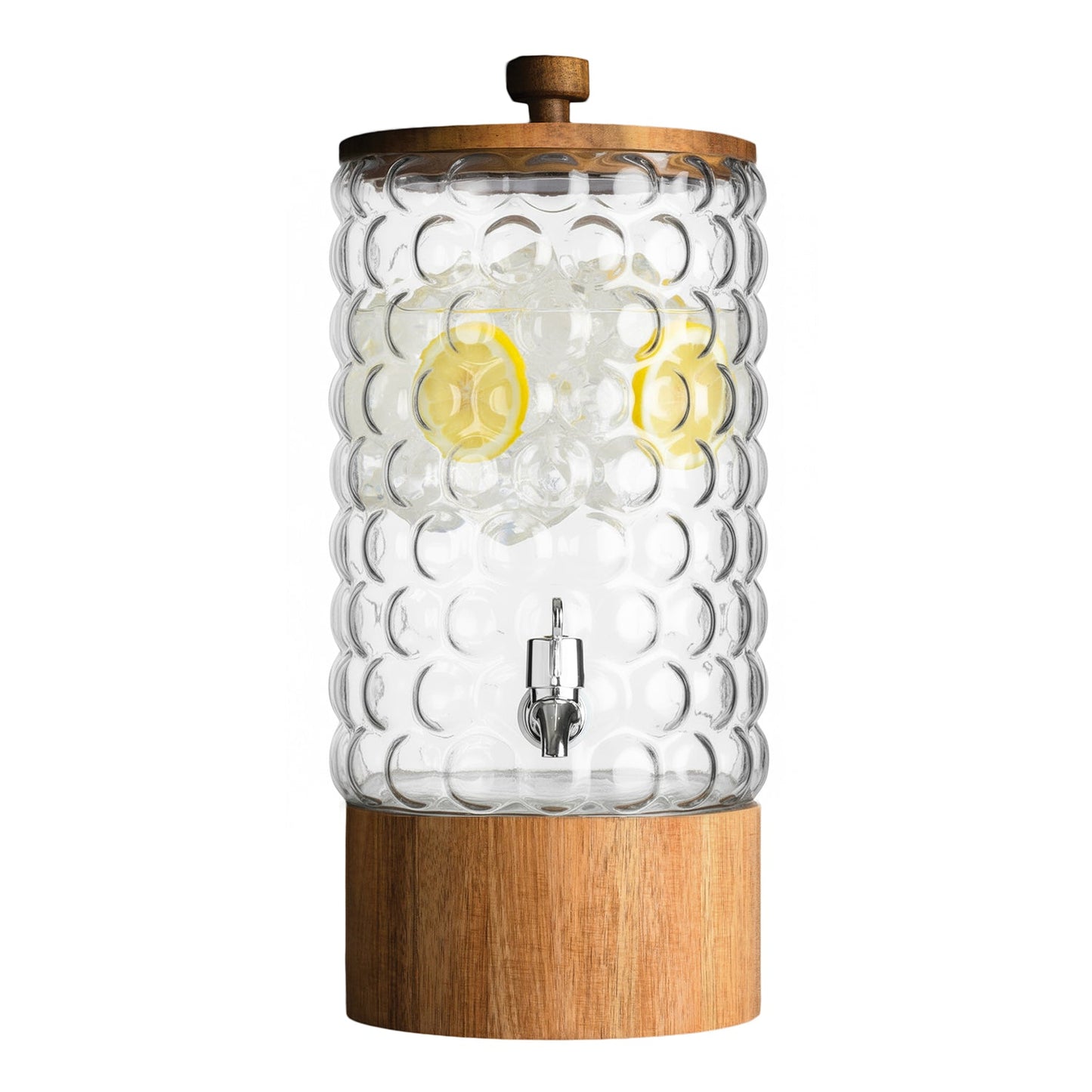 Jay Companies Palermo Beverage Dispenser With Wooden Lid & Base 2 Gal