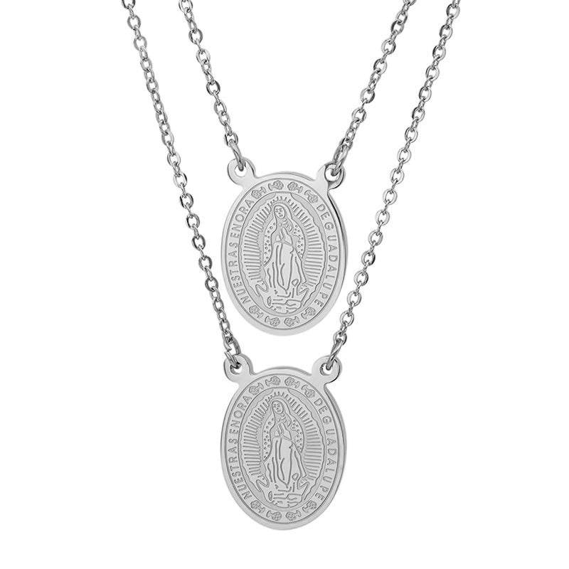 Our Lady of Guadalupe Double Medal Necklace