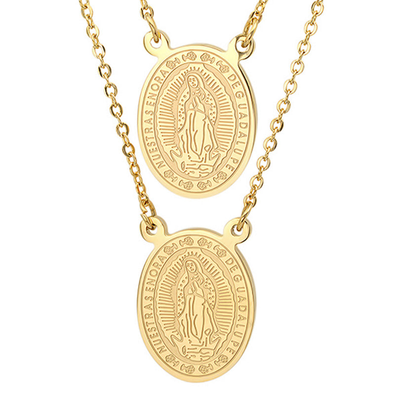 Our Lady of Guadalupe Double Medal Necklace