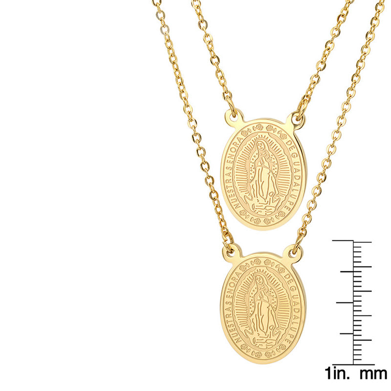 Our Lady of Guadalupe Double Medal Necklace