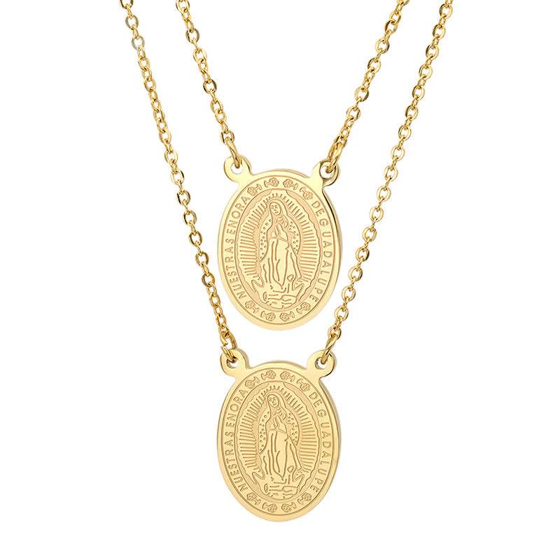 Our Lady of Guadalupe Double Medal Necklace