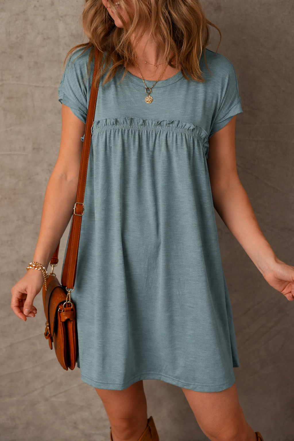Threaded Pear Daniela Gathered Seam T Shirt
