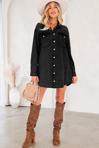 Threaded Pear Takina Raw Hem Loose Shirt