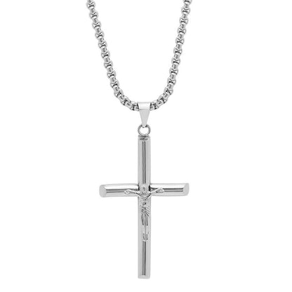 Stainless Steel Crucifix Tube Pendant