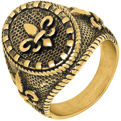 18k Gold plated Stainless Steell Fleur De Lis Ring
