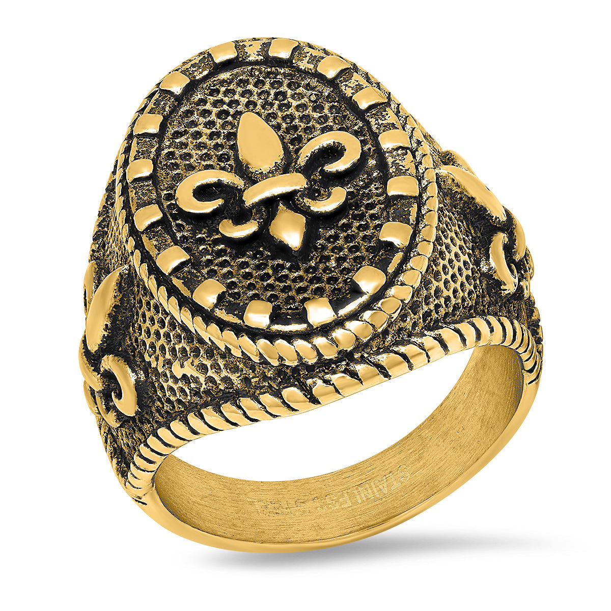 18k Gold plated Stainless Steell Fleur De Lis Ring