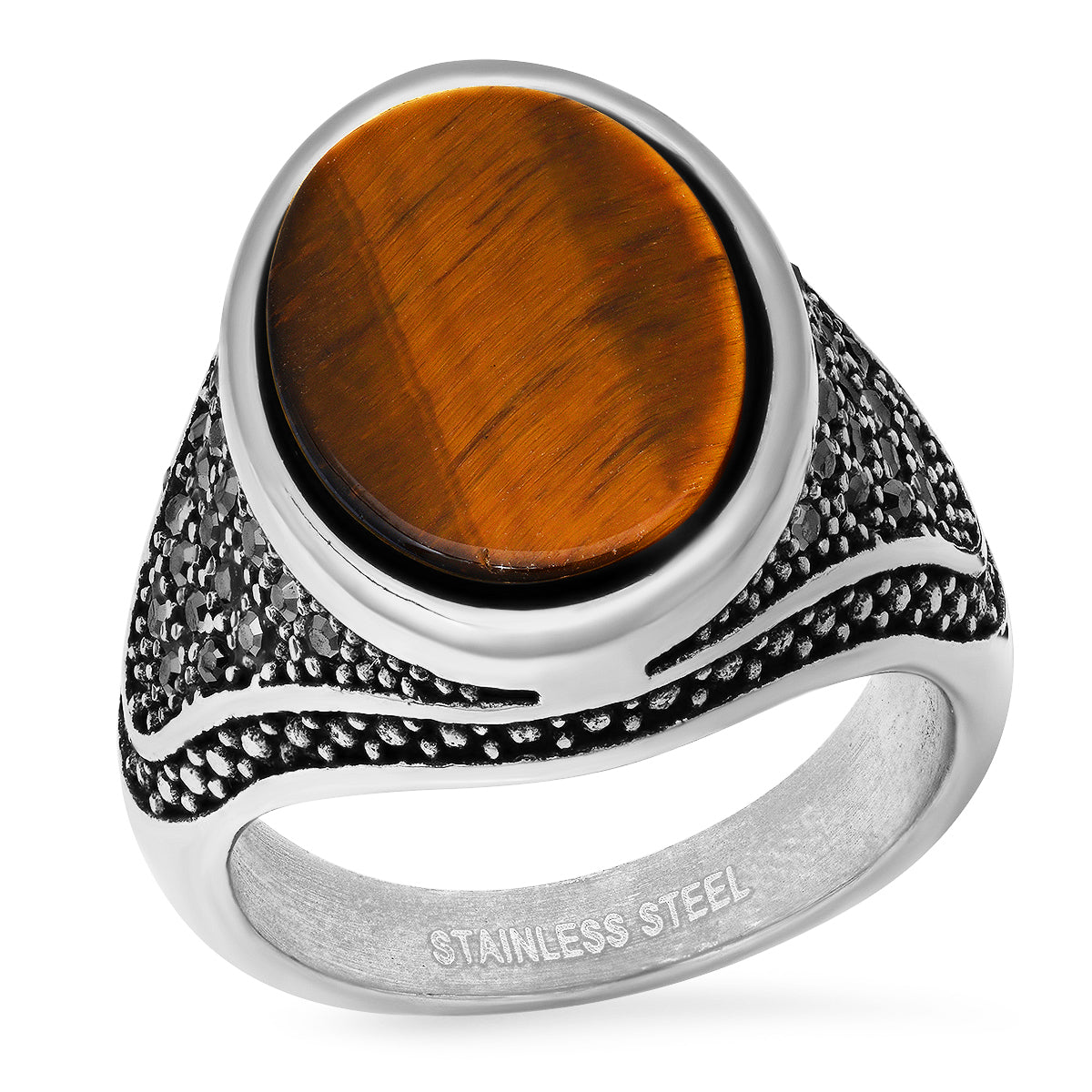 King Royale Oval Tiger Eye Ring