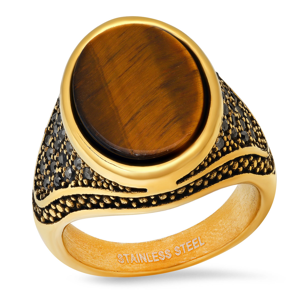King Royale Oval Tiger Eye Ring