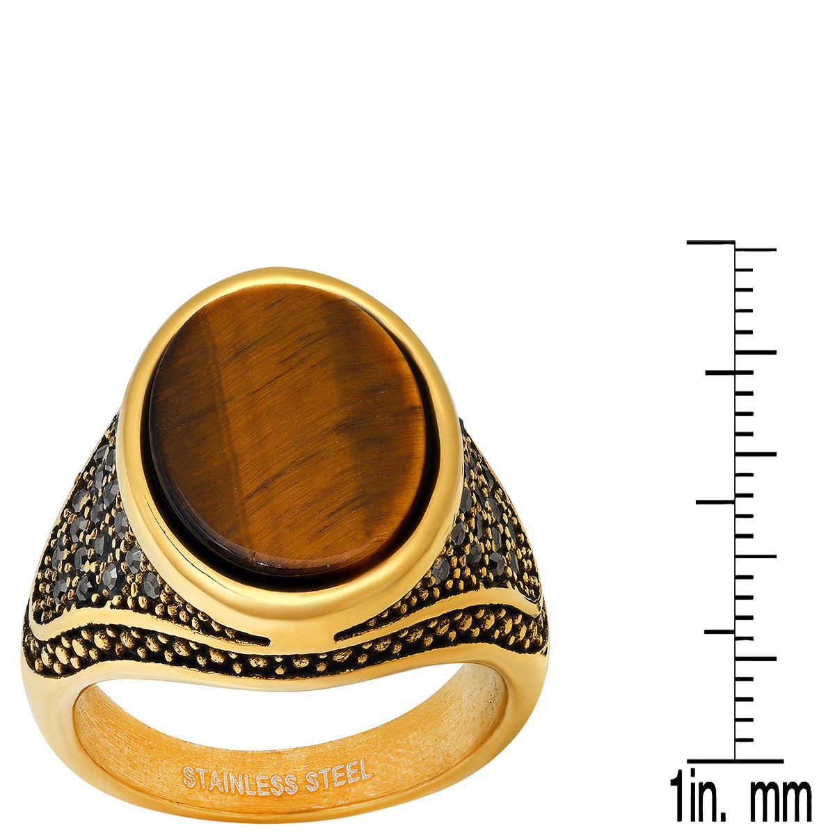 King Royale Oval Tiger Eye Ring