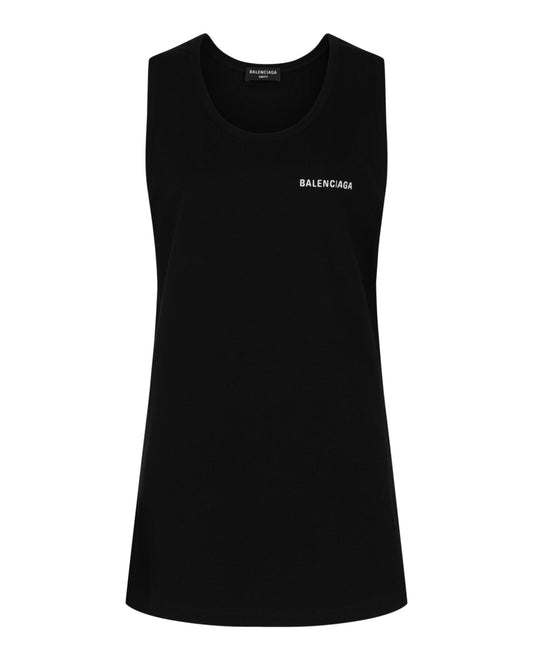 Balenciaga Logo Embroidered Loose Tank Top