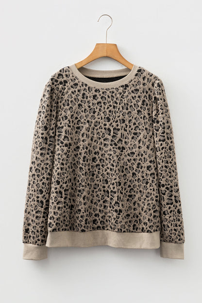 Threaded Pear Lottie Ribbed Trim Print Long Sleeve Top