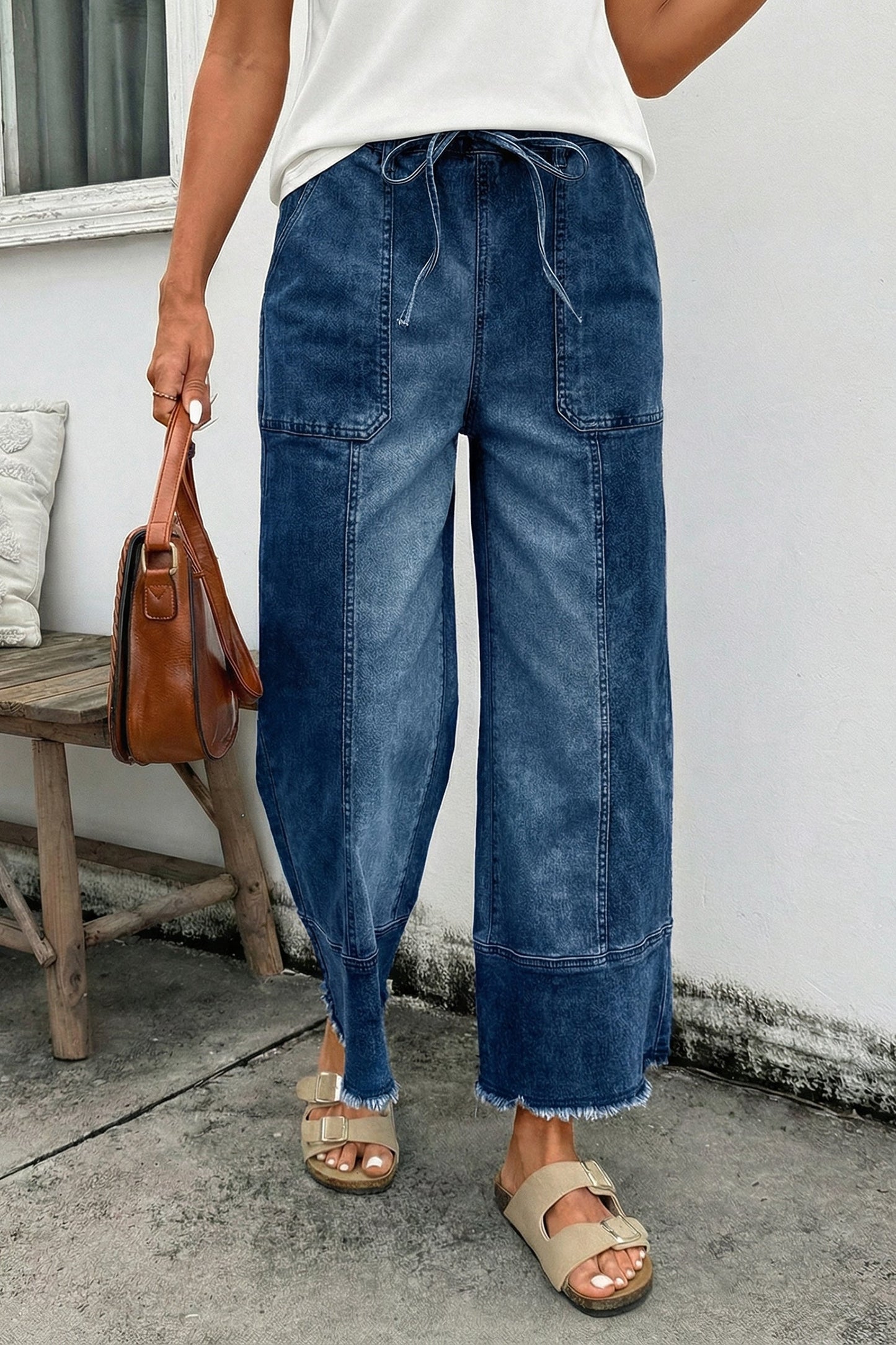 Threaded Pear Aleah Hem Wide Leg Pants