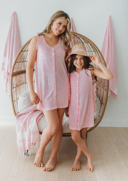 Women's Terry Cover-up Dress ~ Orchid Pink