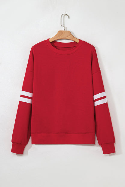 Threaded Pear Lennon Varsity Striped Oversized Sweatshirt