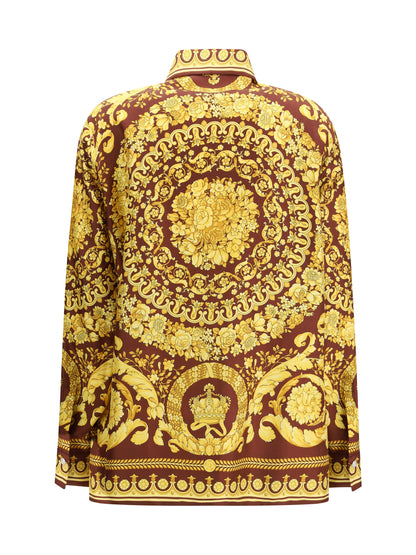 Shirt Printed Silk Burgundy/Gold