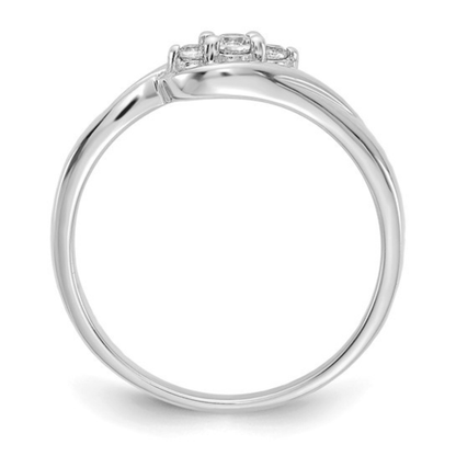 14K White Gold Lab Grown Diamond Three Stone Engagement Ring