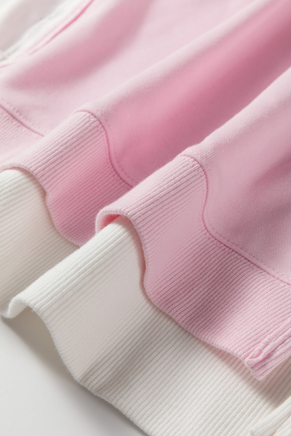 Threaded Pear Pink Colorblock Patchwork Drop Shoulder Plus Size Sweatshirt