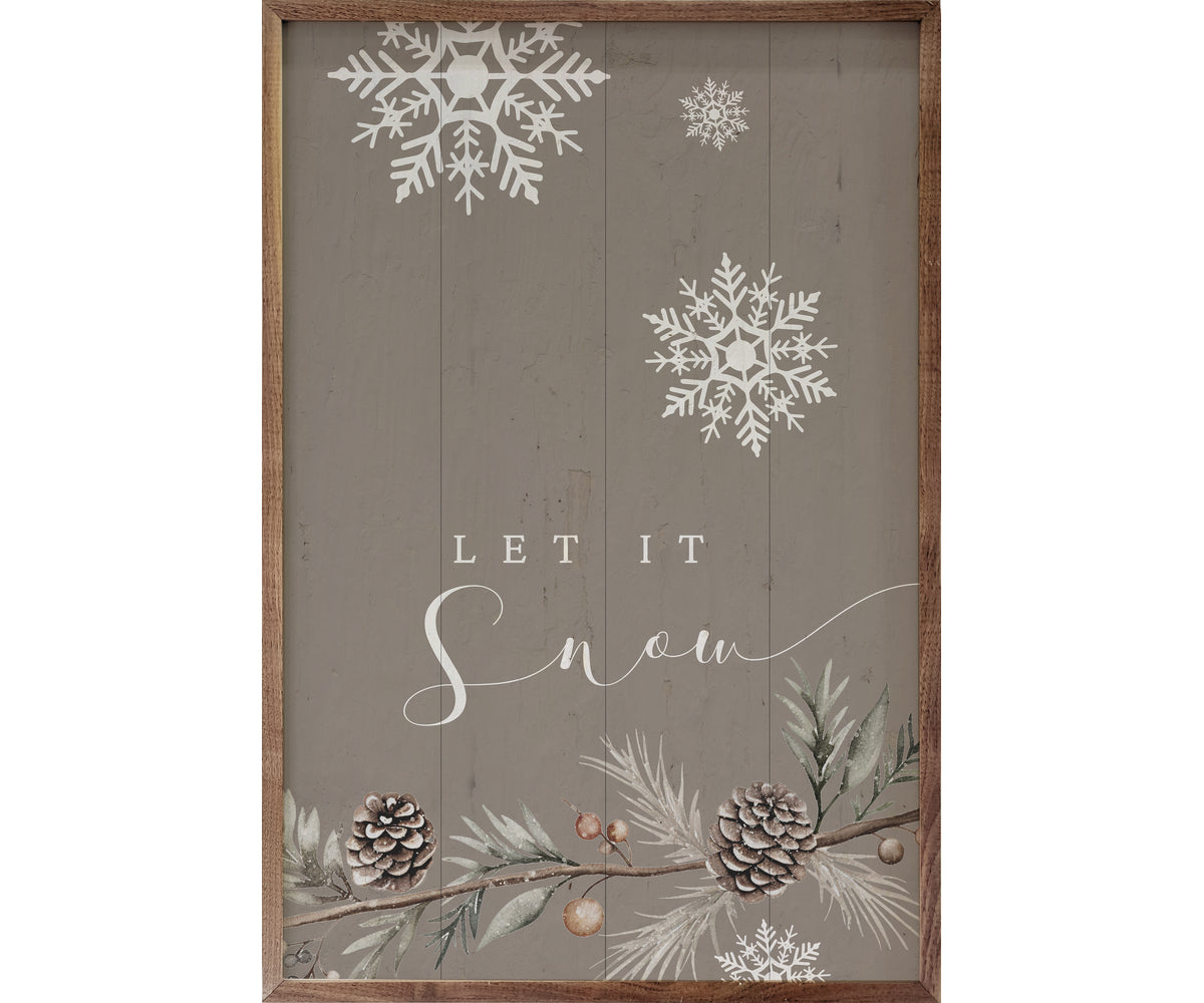 Kendrick Home Let It Snow Snowflakes Gray