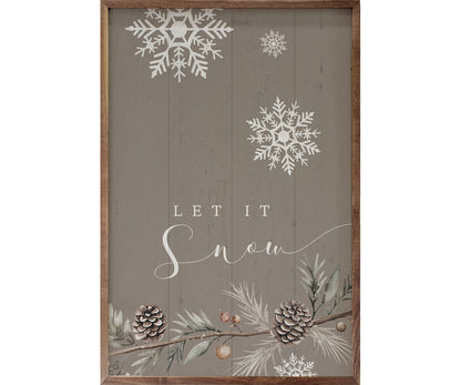 Kendrick Home Let It Snow Snowflakes Gray