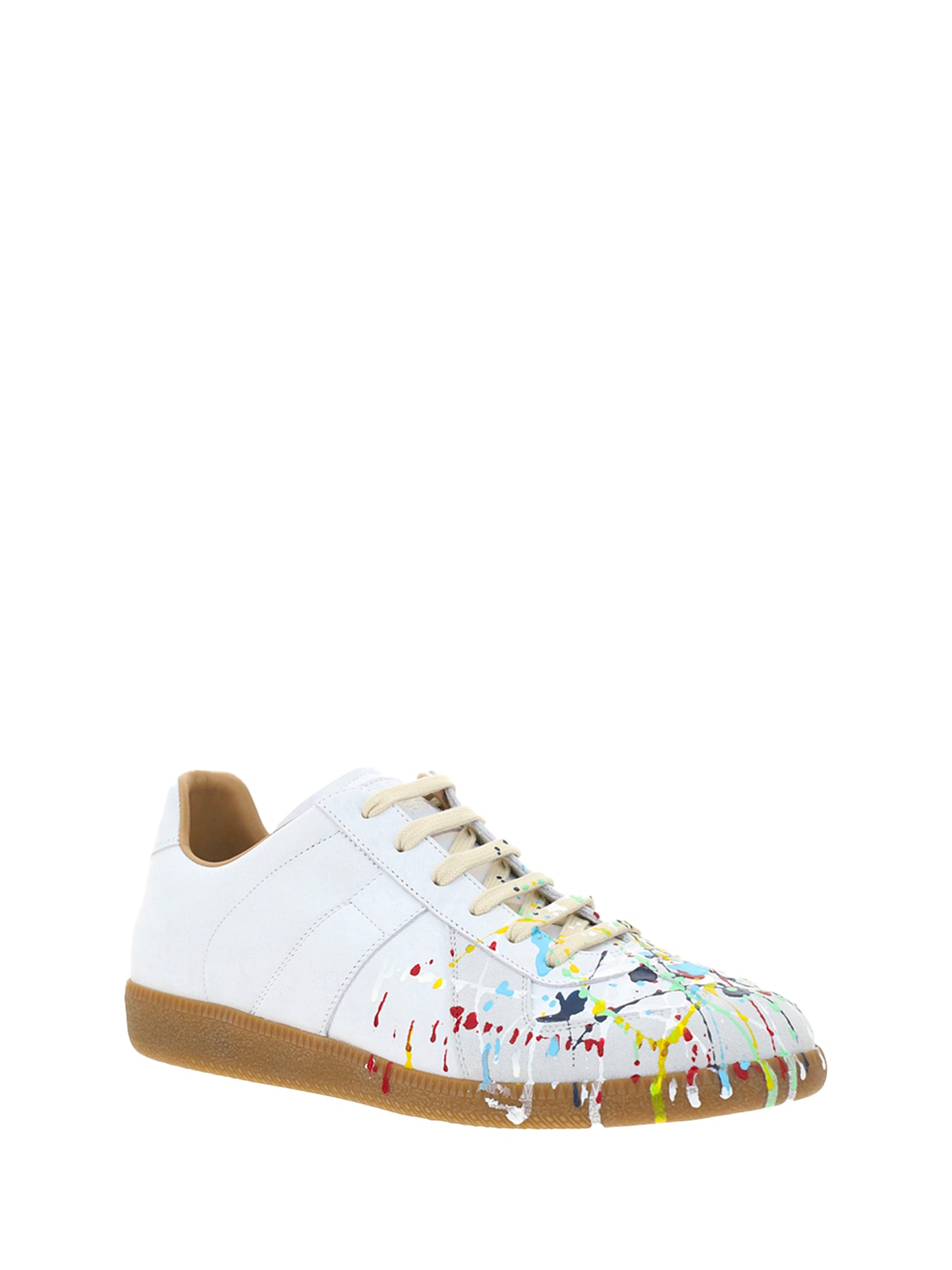 Leather Sneakers Off-White Painted Toe