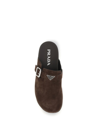 Suede Mules Dark Brown