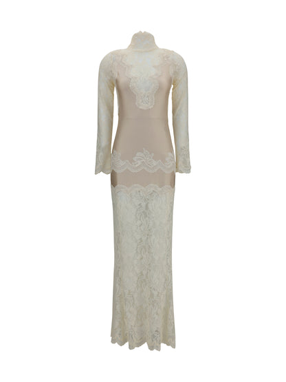 Dress, Lace and Jersey, Ivory