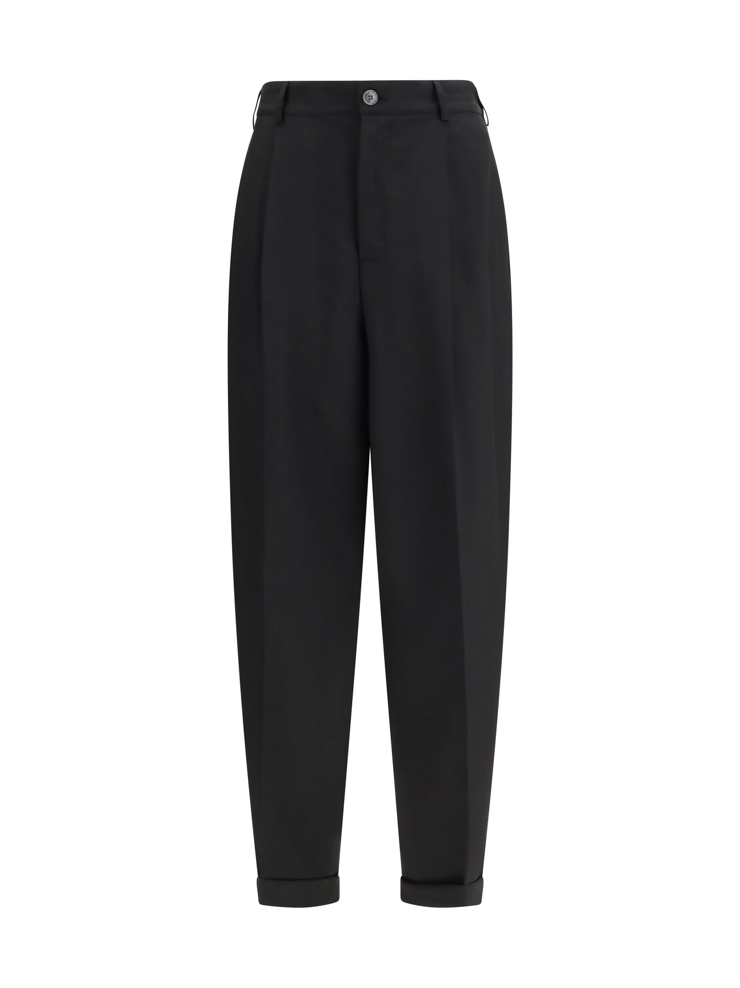 Pleated Trousers Black