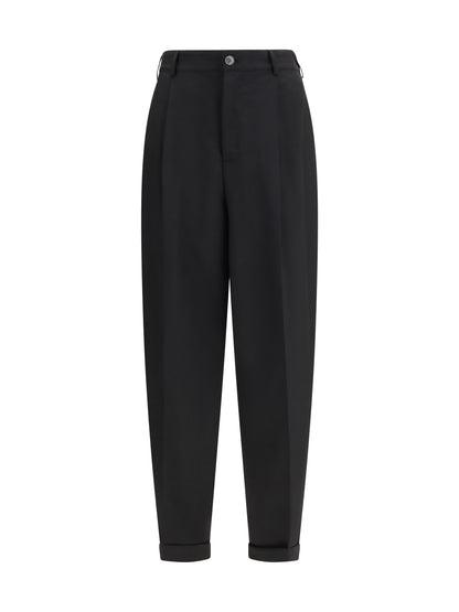 Pleated Trousers Black
