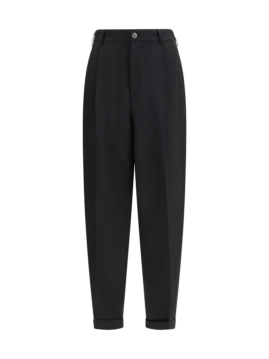 Pleated Trousers Black