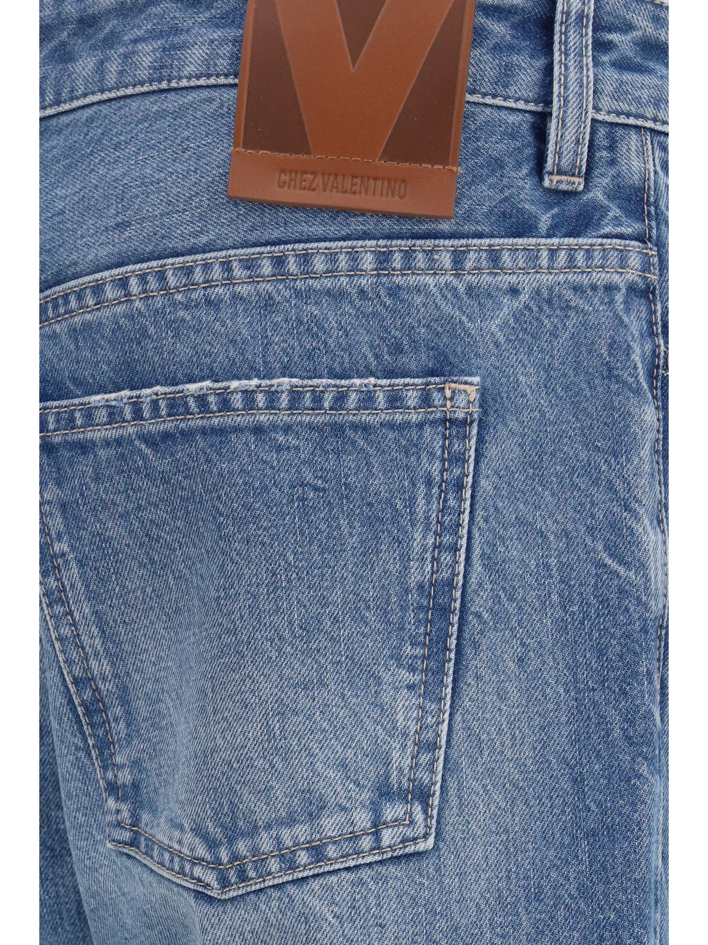 Straight-Leg Jeans Medium Blue