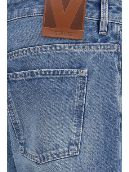 Straight-Leg Jeans Medium Blue