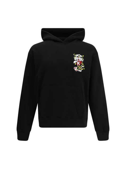 Hoodie Wild Tiger Embroidered Black