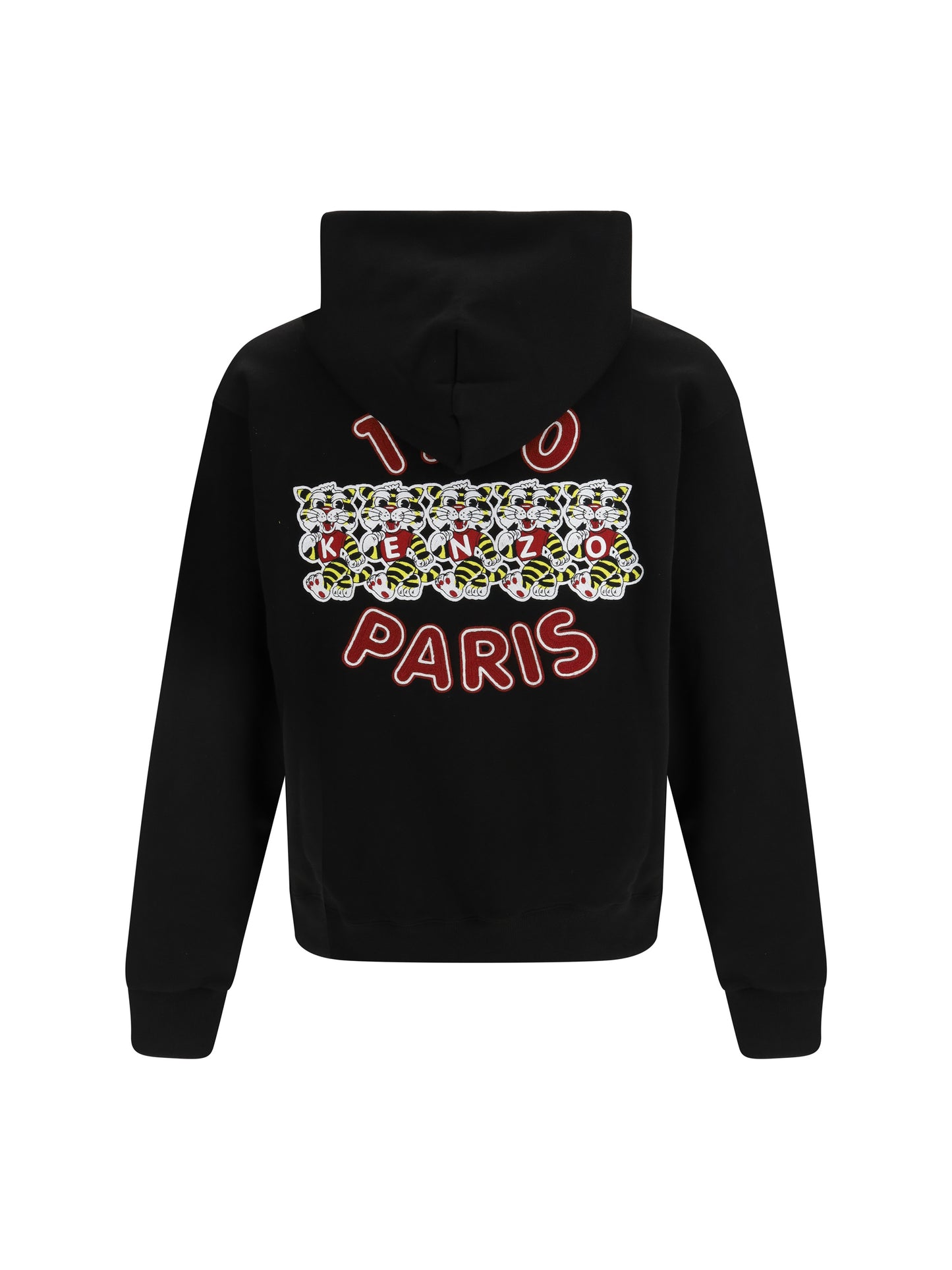 Hoodie Wild Tiger Embroidered Black