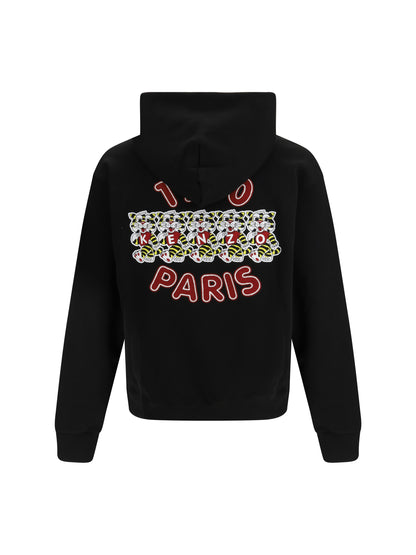 Hoodie Wild Tiger Embroidered Black