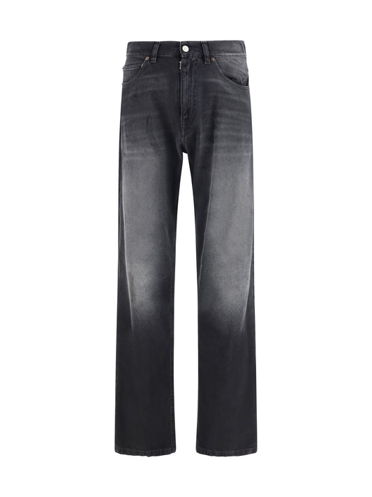 Jeans Straight-Leg Cotton Black