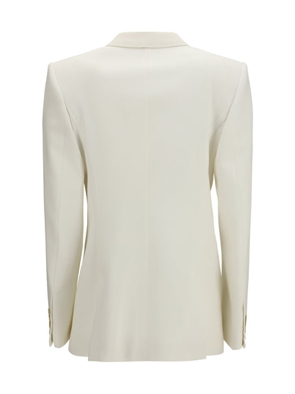 Jacket Double-Breasted Wool and Mohair White
