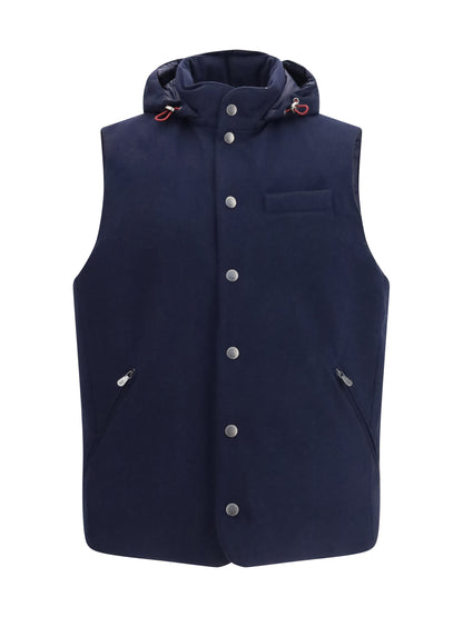 Wool Down Vest Blue