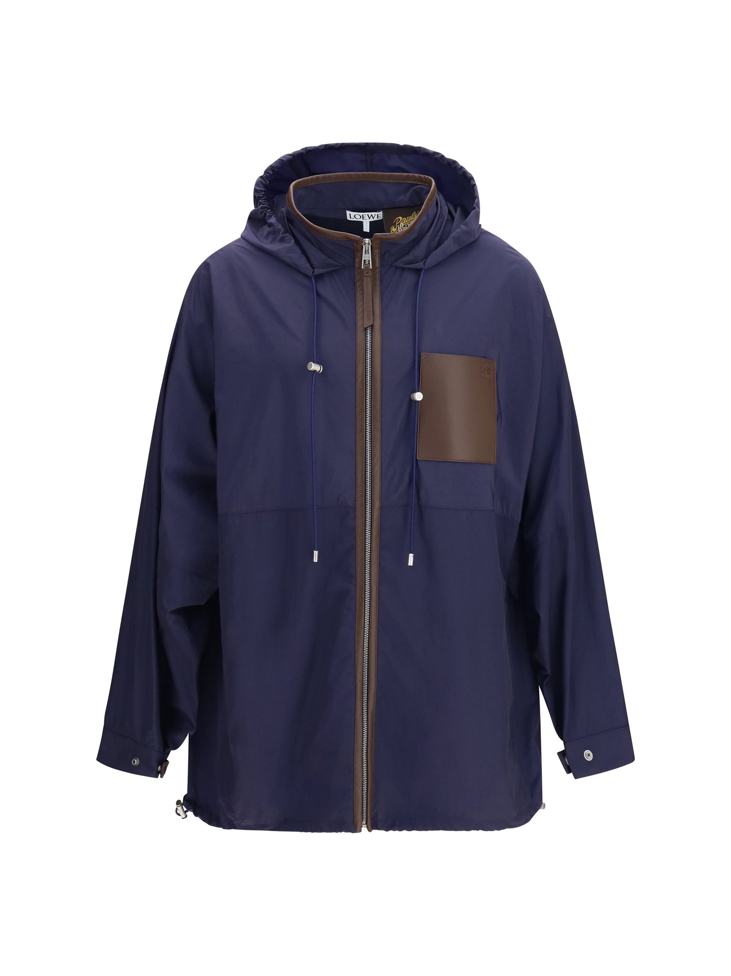 Hooded Technical Jacket Navy/Brown
