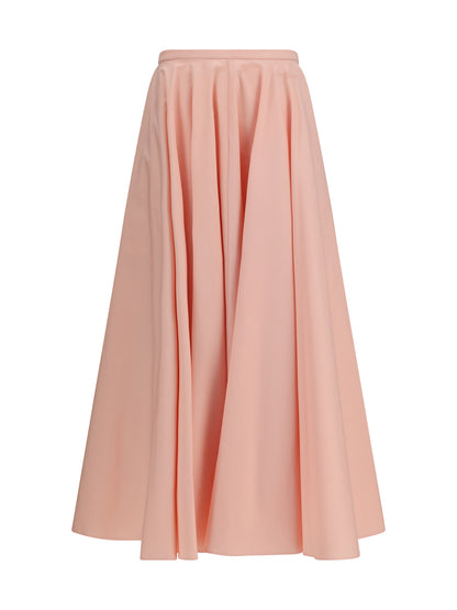 Skirt Long Circular Silk Pink